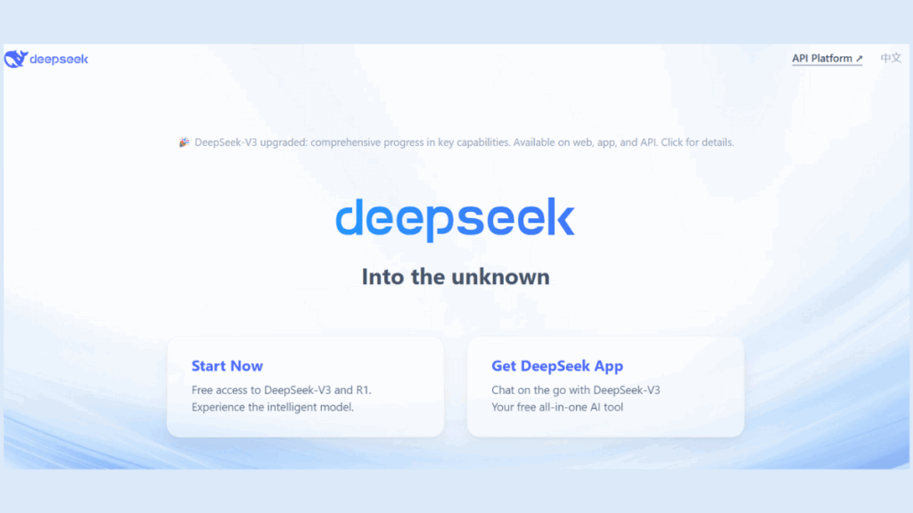 Deep Seek Front Page